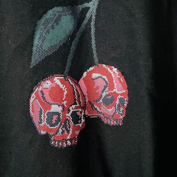 Rebel Vengeance Cherry Skull Graphic Tee Size 3 XL - Picture 4 of 11